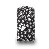 Sony Xperia Miro ST23i Leather Flip Case Footprints - Black